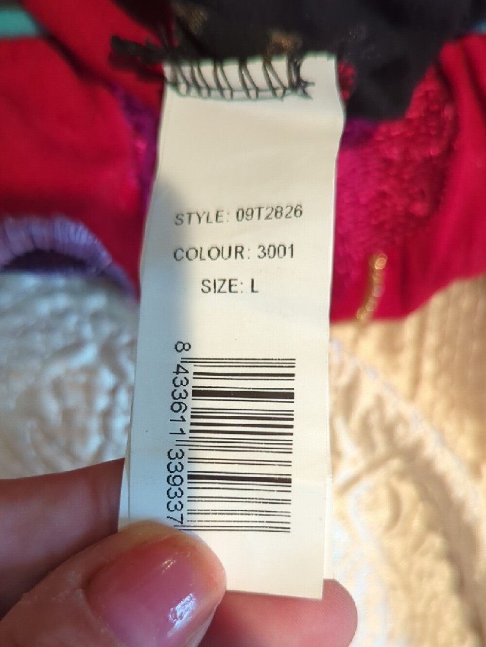 Vibrant Stretch Cotton Mixed-Print V-Neck Tunic With Illustrated Face Detail - Picture 11 of 12